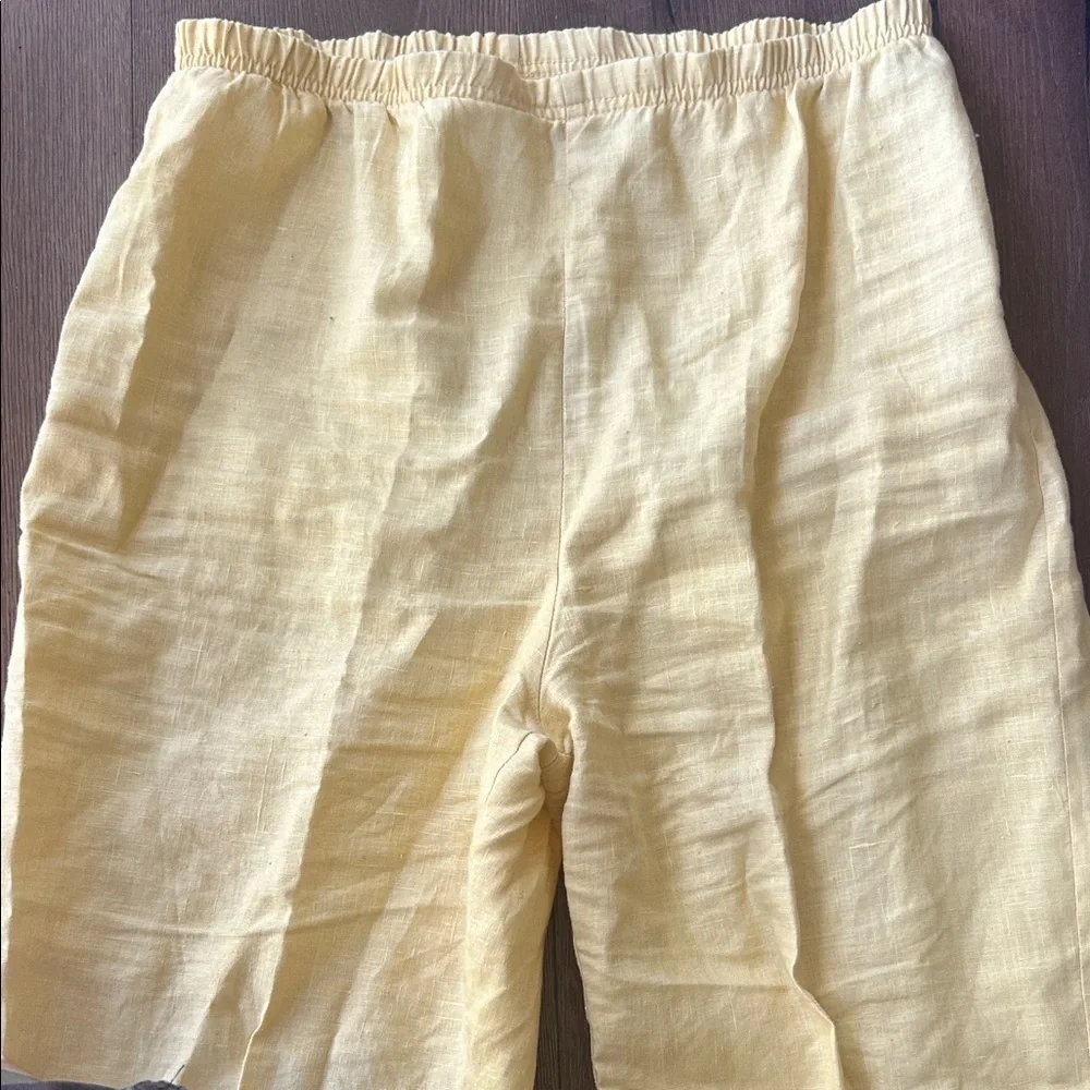 Laura Kieffer Vintage Lightweight Yellow Linen Pants !! Medium